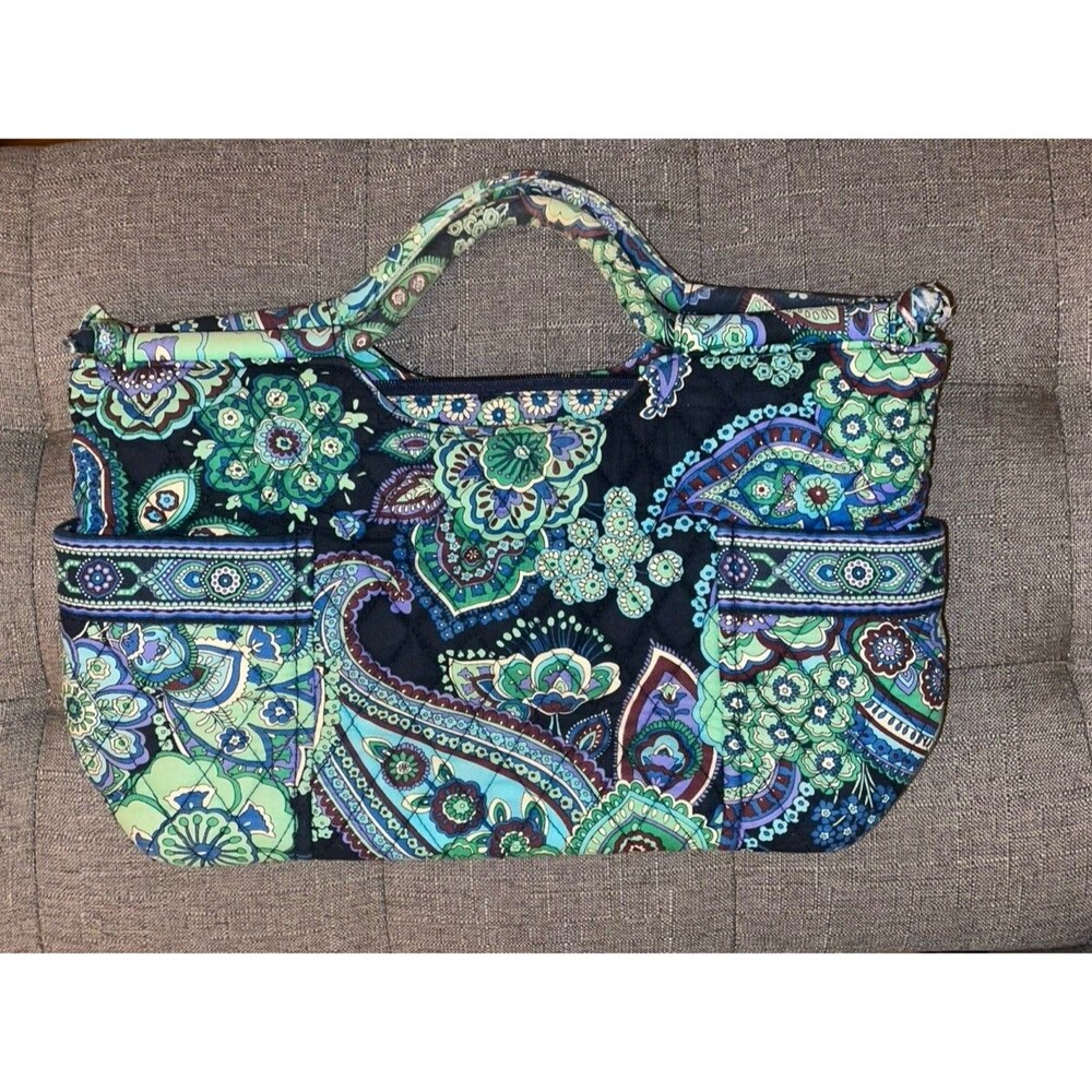 Large Vera Bradley Retired Blue Rhapsody Quilted Handbag Tote